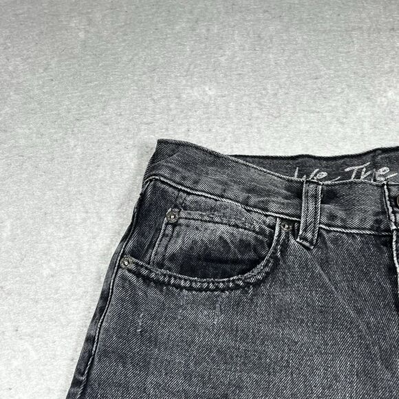 Free People We The Free Jeans Womens 27 BlackHigh-Rise Skinny Distressed Raw Hem - Picture 3 of 10